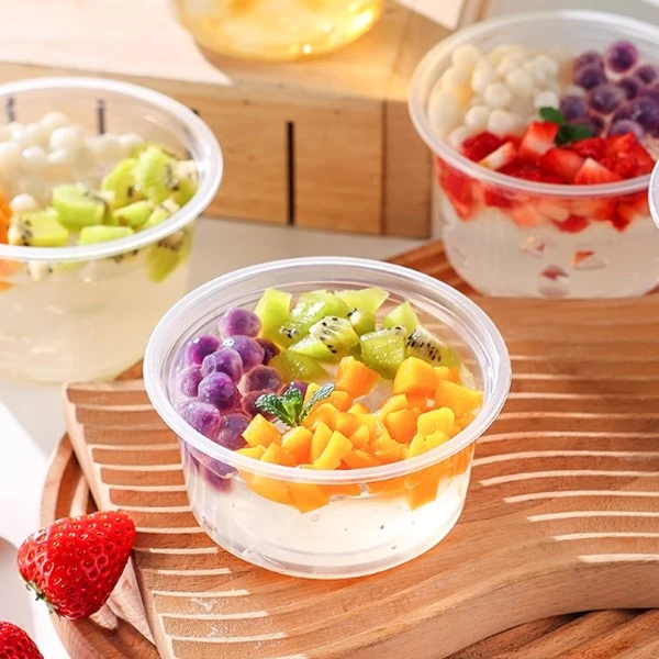 Disposable Dessert Bowl, Fruit Scoop, Taro Balls, Commercial Stall Setup