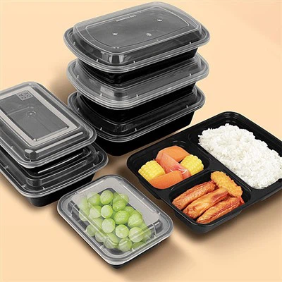 Amerikāņu melna taisnstūra pusdienu kaste ar vāku