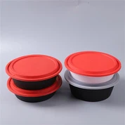 Apaļa plastmasas bļoda, melna zupai