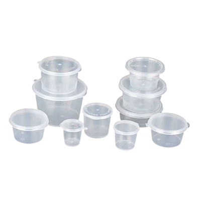 Apaļš plastmasas trauks līdzņemšanai